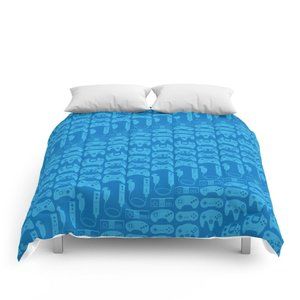 Society6 Remote Controller Comforter Blue - Full
